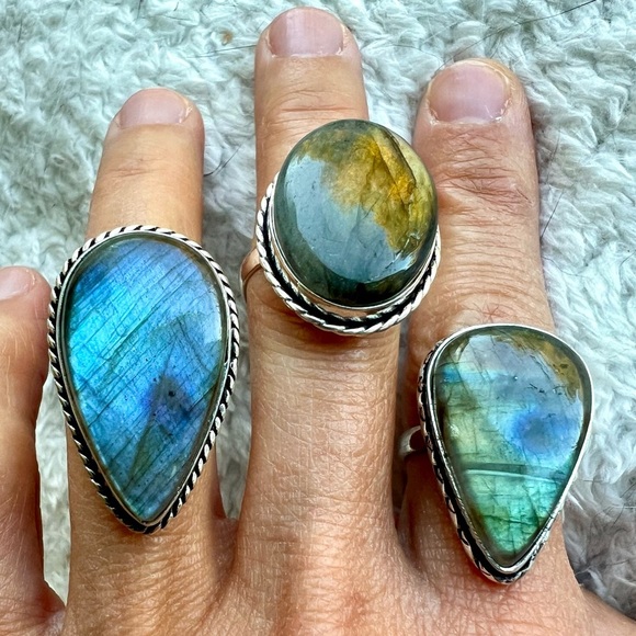 Jewelry - 925 YOU CHOOSE! Flash Labradorite Rings! 7